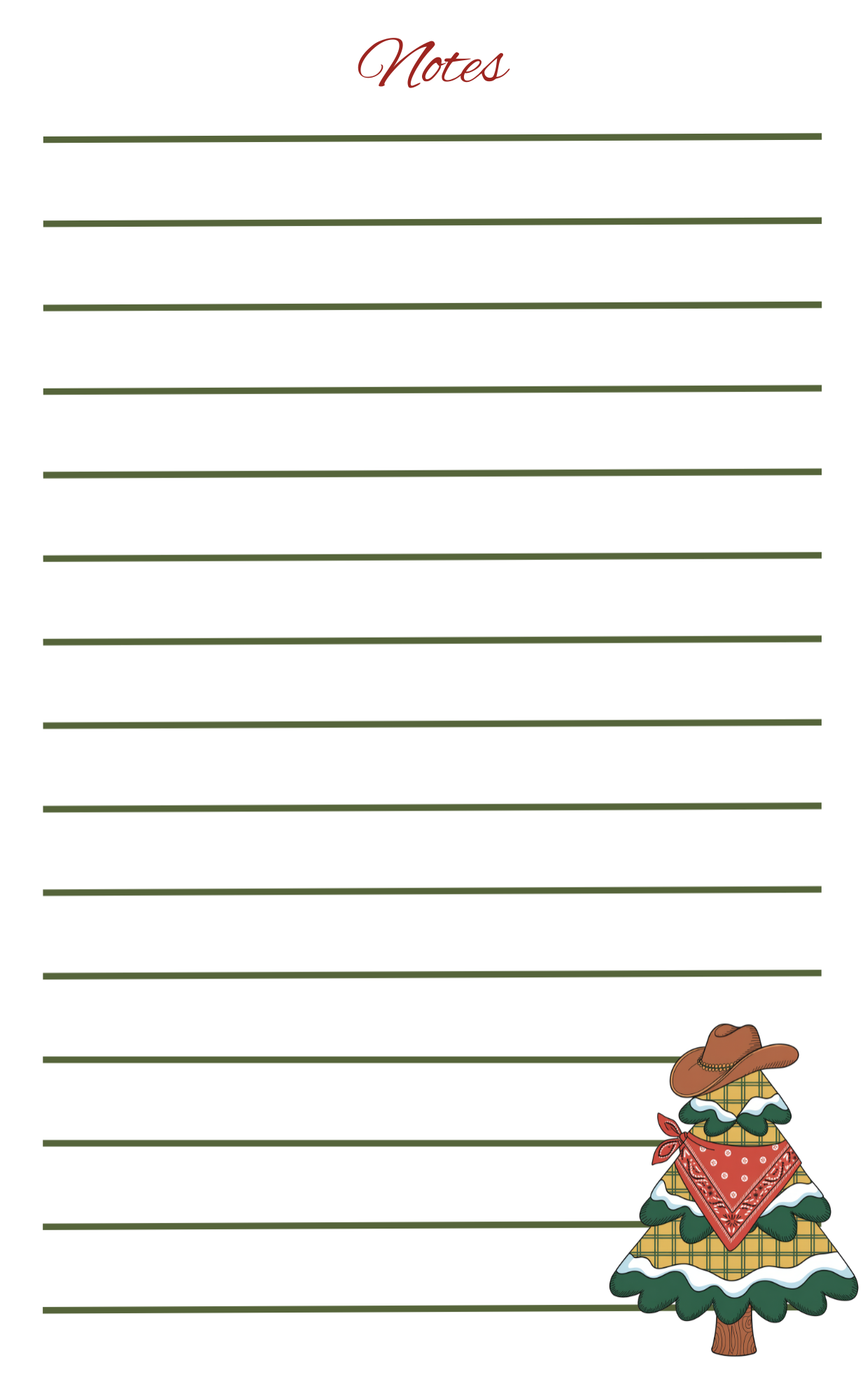 Country Christmas Notepad